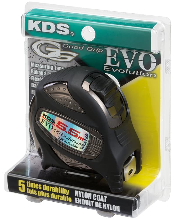 Måttband 5,5m/25mm KDS GGEVO25-55EU Nyloncoat (dubbelsidig, gummerad)