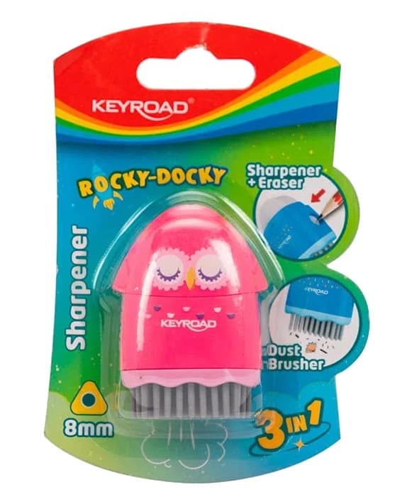 Keyroad Rocky-Docky enkel plastvässare med suddgummi med blisterblandningsbehållare KR972031