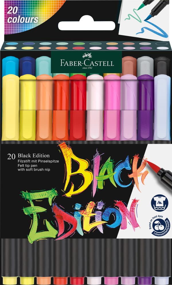 Brush Pens Black Edition 20 farver Faber-Castell 116452 FC