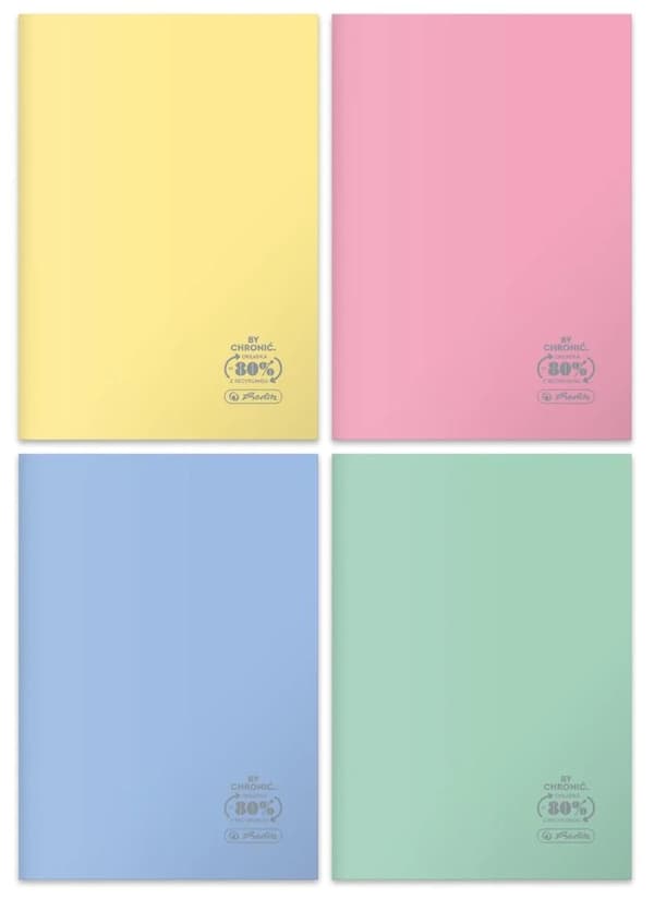 Notebook A4/60 Grid Eco PP Pastelfarver Herlitz 9552753