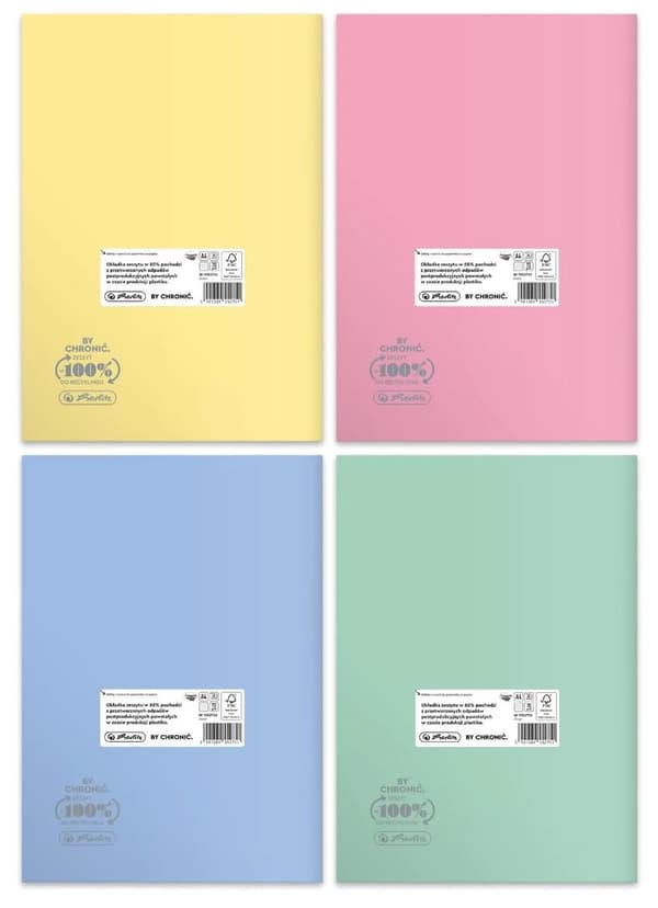 Notebook A4/60 Grid Eco PP Pastelfarver Herlitz 9552753