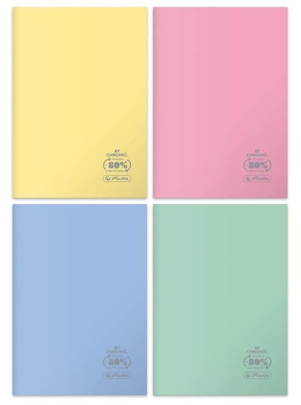 Notebook A5/60 Grid Eco PP Pastelfarver Herlitz 9552746