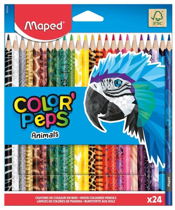 Colorpeps Animals trekantede farveblyanter 24 stk Maped 832224