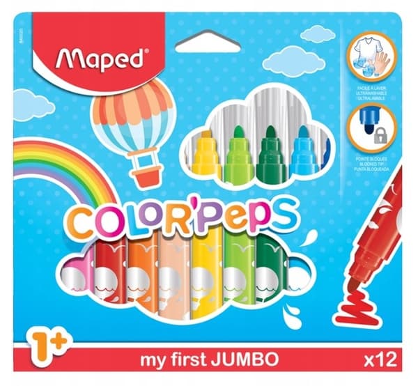 Jumbo Colorpeps Early Age markører 12 stk Maped 846020