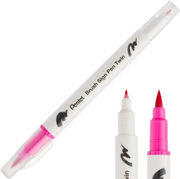 Pensel Marker Pentel Dubbelsidig Rosa SESW30C-T109