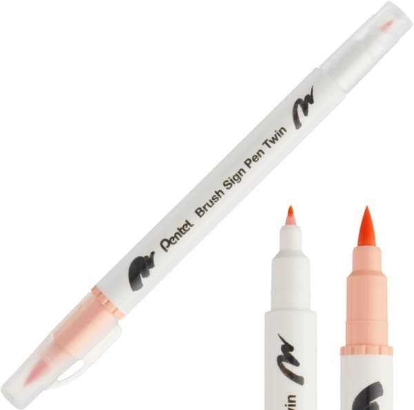 Pentel Brush Marker Dubbelsidig ljusorange SESW30C-T116