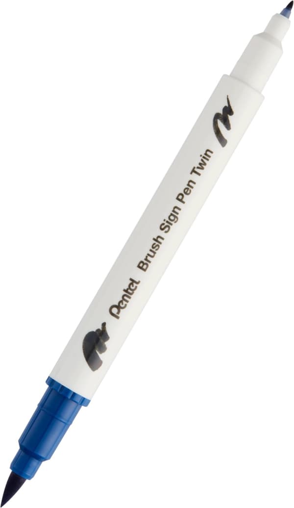 Pensel Marker Pentel Dobbeltsidet Stål Blå SESW30C-T117