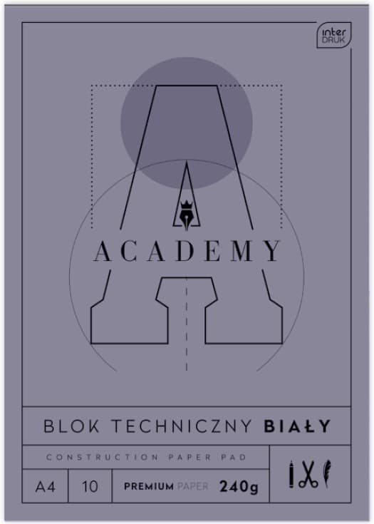 Tekninen lohko A4 10 240g ACADEMY Interdruk