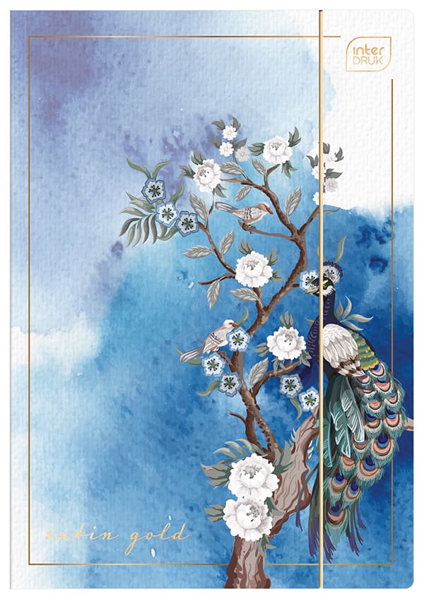 Kansi kuminauhalla A4+ Satin Gold Blossom Interdruk