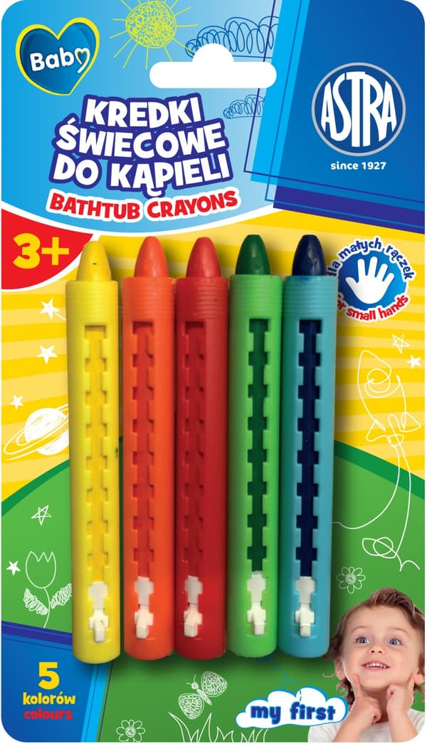 Bath Wax Crayons Astra Baby 5 farver 316023004