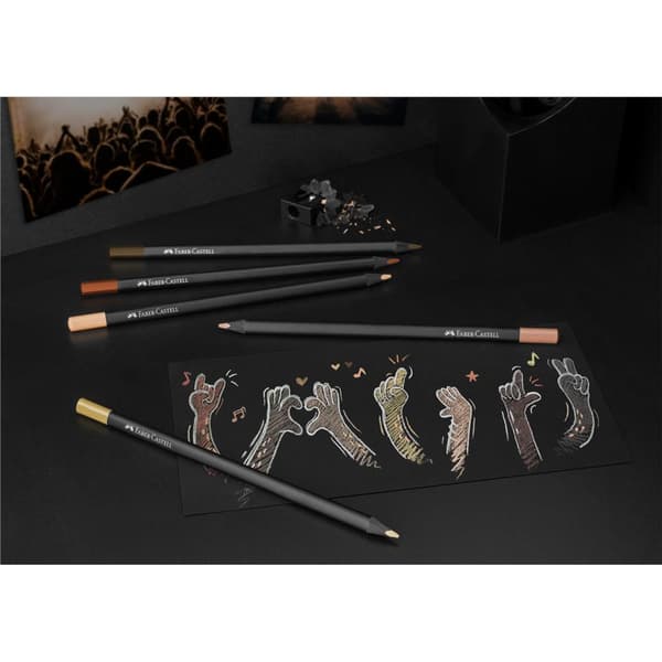 Black Edition triangulära pennor 12 färger i hudtoner Faber-Castell 116414FC