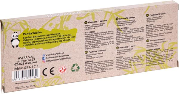 Plasticine 12 farver Eco Astra 303122010