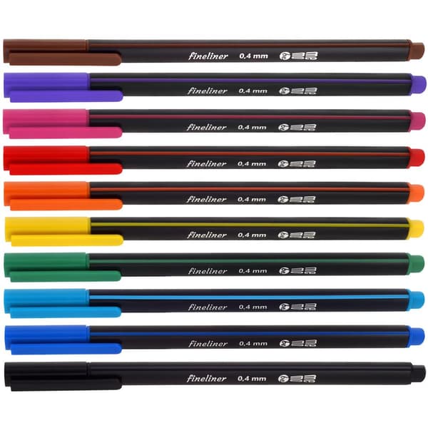 Memobe Fineliners 0,4 mm 10 färger kartongförpackning MC100-99-10