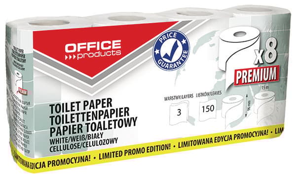 Kontorprodukter Premium 3w toiletpapir /8 ruller/ '22046129-14'