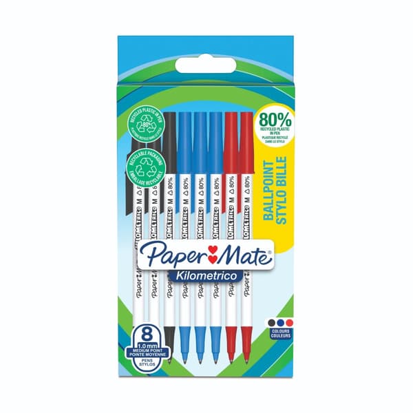Paper-Mate Kilometrico kuglepen mix farver 8 stk 2187680