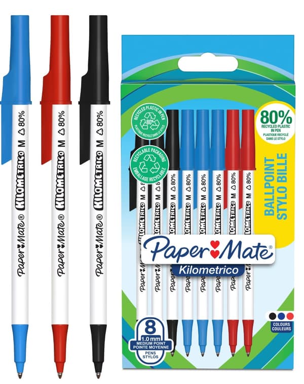 Paper-Mate Kilometrico kuglepen mix farver 8 stk 2187680