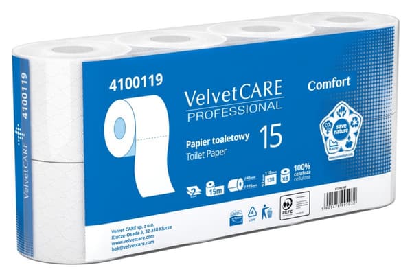 WC-paperi Selluloosa Velvet /8 rullaa/ Valkoinen VLP-4100119
