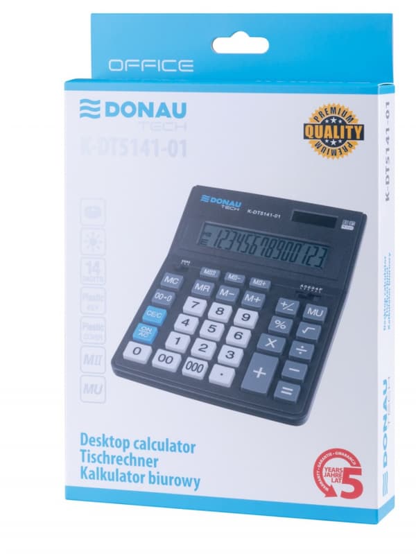 Miniräknare DONAU TECH K-DT5141-01 201x155x35mm Svart