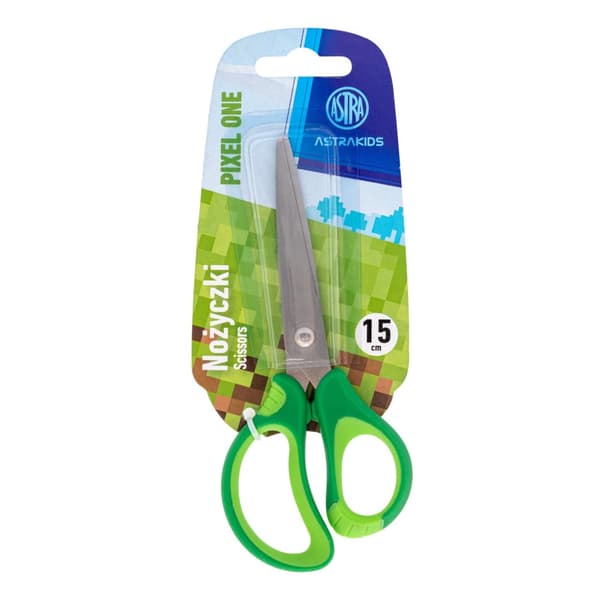 Koulusakset ergonomisella kahvalla 15 cm ASTRAKIDS Pixel One - 1 kpl. läpipainopakkaus 407023904