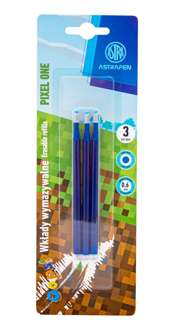 Raderbara refills blå 0,6 mm ASTRAPEN Hoppsan! PIXEL ONE - 3 st. blister 209023901