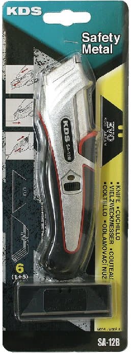 KDS SA-12B Safety Metal Pro sikkerhedskniv (6x sort trapezblad)