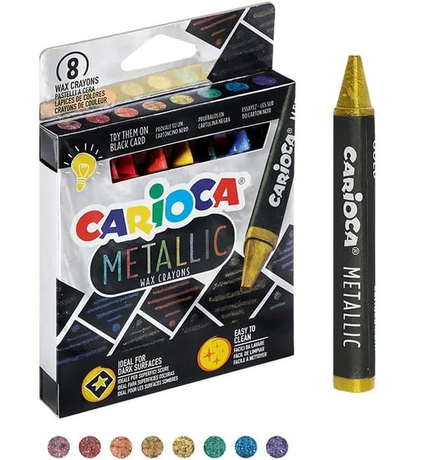 CARIOCA voksblyanter metallic 8 farver (43163)
