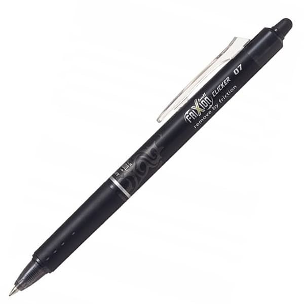 Pilot CLICKER BLACK Kulspetspenna 12 st + FRIXION BLACK REFILL 12 st PIBLRT-GREENPACK-B