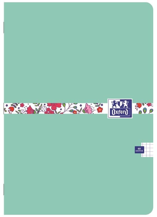 Oxford Floral Notebook A5/60k gitter med marginmix 400148581