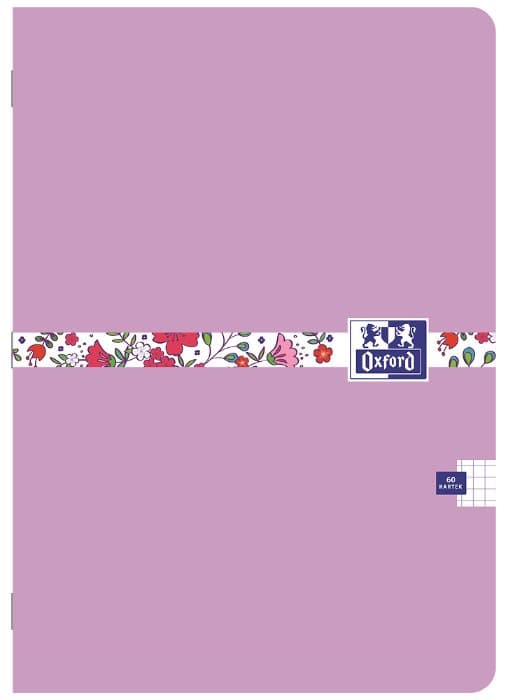 Oxford Floral Notebook A5/60k gitter med marginmix 400148581