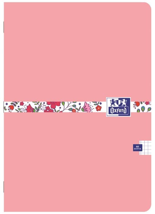 Oxford Floral Notebook A5/60k gitter med marginmix 400148581