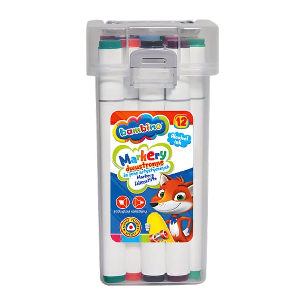 Taidemerkit 12 väriä ANIMALS SCHOOL KIDS Bambino