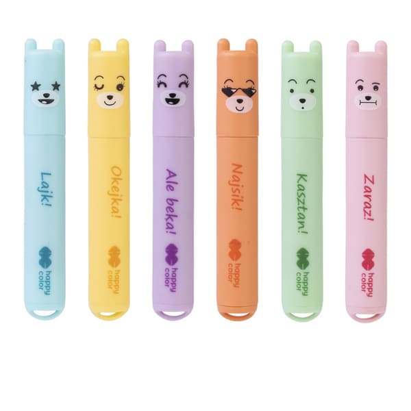 Mini Smile Highlighters Pastel 6 farver Happy Color HA 4130 02PA-WP6