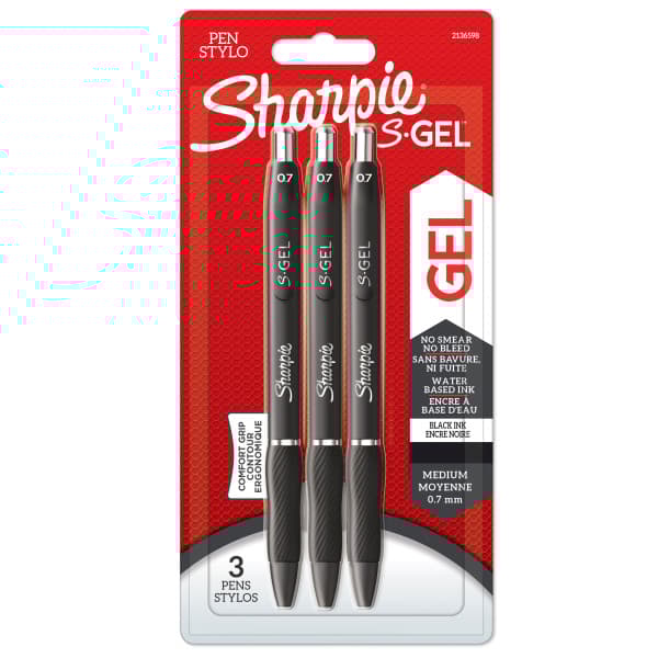 Sharpie S-GEL 3 st. svart på blister 2136598