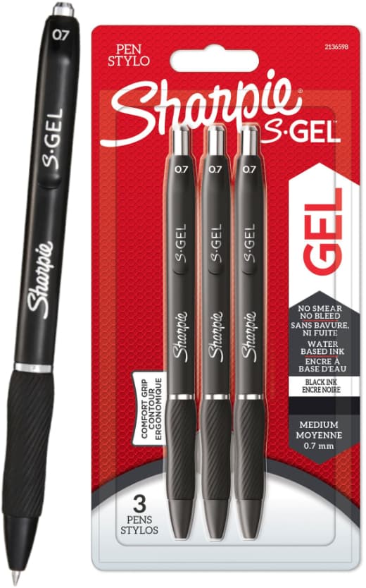 Sharpie S-GEL 3 stk. sort på blister 2136598