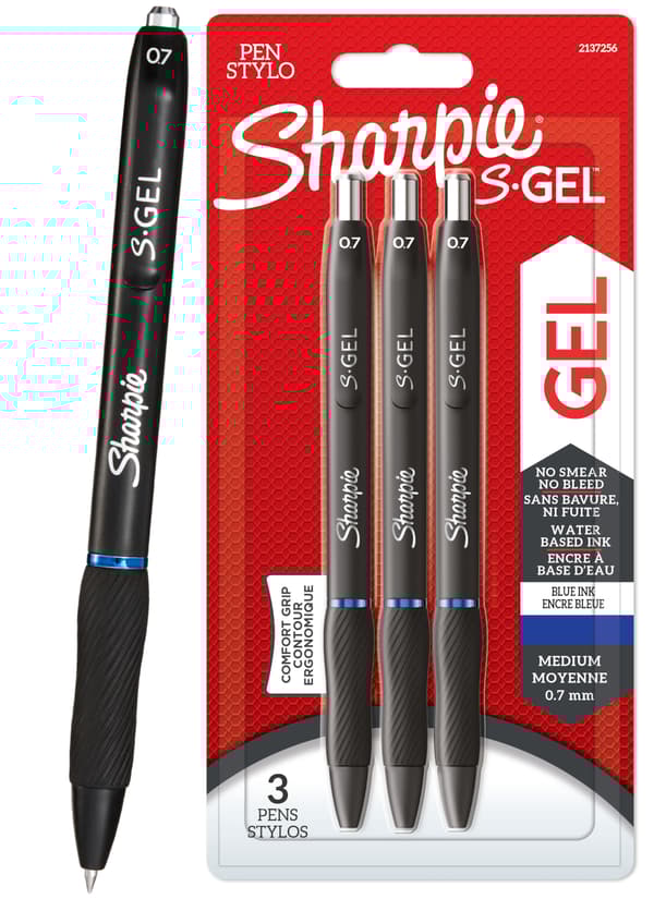 Sharpie S-GEL 3 st. blå på blister 2137256