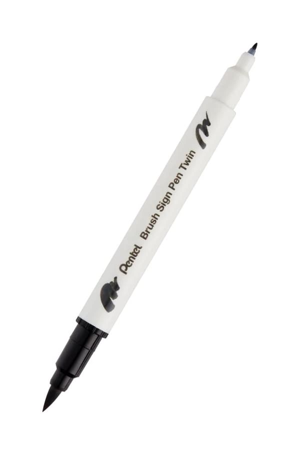 Borsteskyltpenna Twin Desert Sands Bokstäver Set 6 delar SESW30C-ST6PPPL Pentel