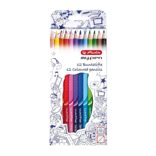 Trekantet blyanter My.Pen 12 farver Herlitz 11370152