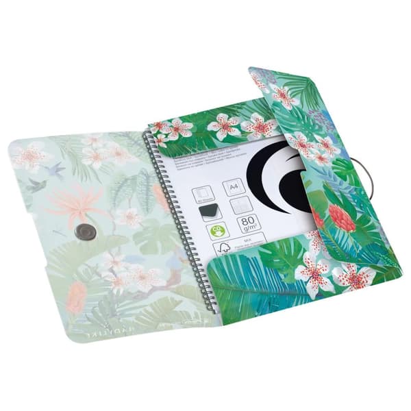 Tegnemappe PP A4 med gummibånd Ladylike Jungle Herlitz 50043996