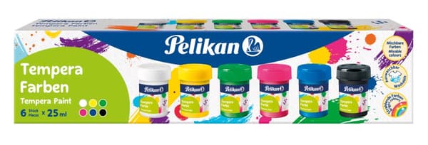 Plakat Tempera Paints 6 Colors 25ml Pelikan 804882