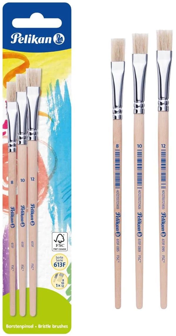 Borstar 613F storlek 8, 10, 12 - 3 stycken Pelikan 700375