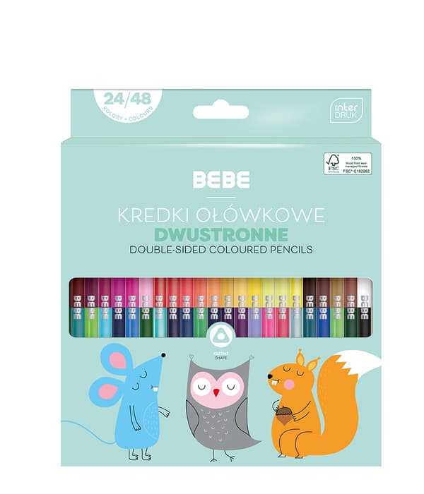 Dobbeltsidede blyantblyanter 24/48 BB Kids Interdruk FSC100