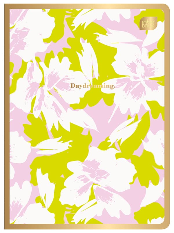 Notebook A5 60# Grid Metallic Floral Intertryk
