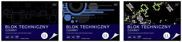 Tekniskt block A4/10 Svart 170g Interdruk