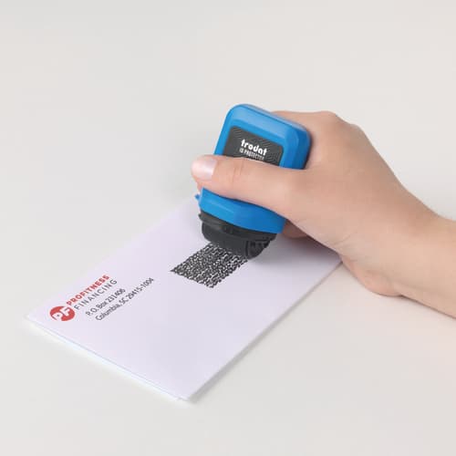 Trodat ID Protektor IRF-25/IDP Stamp Blue Housing Black Insert