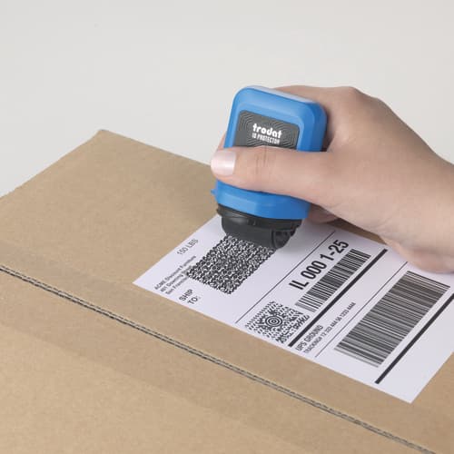 Trodat ID Protektor IRF-25/IDP Stamp Blue Housing Black Insert