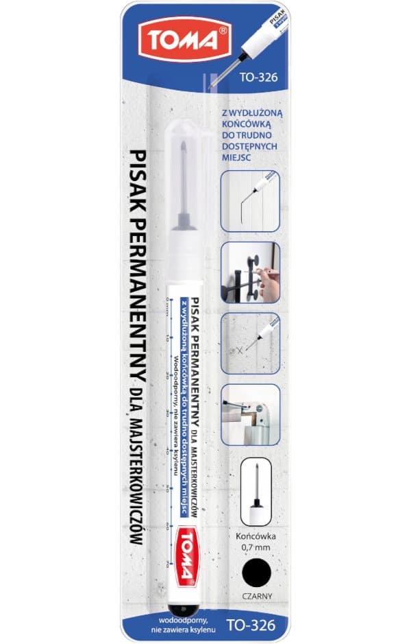 Toma Permanent Marker Med förlängd spets TO-32630 Svart