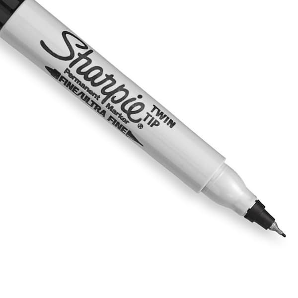 Sharpie Dubbelsidig 'Twin-Tip' Svart UF 0,5/F 1,0 mm 12 delar SET