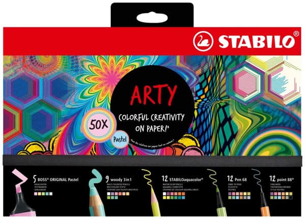 Stabilo Mixed Set 50 st, Boss, Woody, Aquacolor Pen68, Point 88 77/6-2-20