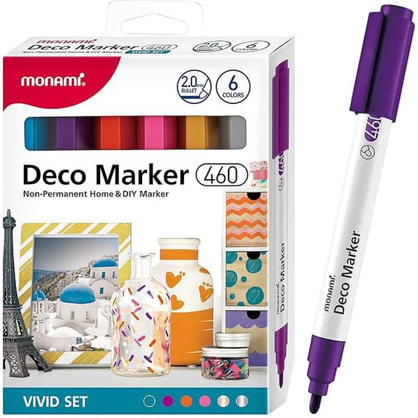 Akrylmarkører Deco Marker B 460 6 Col. Vivid Monami (2080001502)