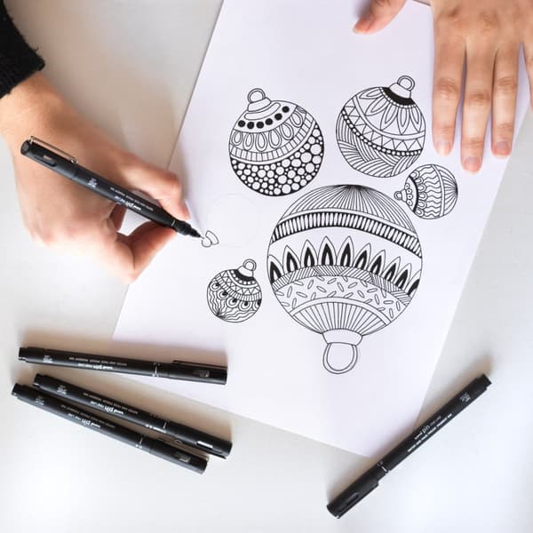 Tegning fineliner UNI PIN 200 (01-09) 5 stk 206498